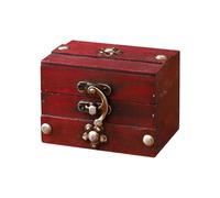Genérico Schmuckkästchen Vintage Holz Schloss - 6x9x6,5cm Antik Retro Groß Fassungsvermögen, Aufbewahrungsbox Organizer Dekorativ Requisiten, Schlafzimmer Flur Kommode Nachttisch | für Büro Schrank