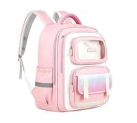 Genérico School Backpack For Girls 30x18x41cm Bag With Clear Display Pocket