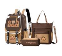 Genérico School Backpacks Girls, Capybara Backpack Junior High, Lightweight Bookbag Set, For Kids Teens Boys Child School Use Travel Study Messenger Bag and Matching Pencil Case Included