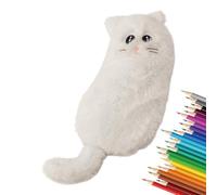 Genérico School Pencil Case,Cute Plush Cat Shape Pen Storage,Pencil Case Organizer - For Teen Girls Boys Classroom College Office Travel Crayon
