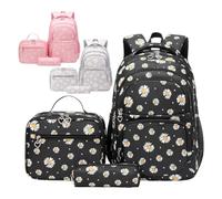 Genérico Schoolbag For Primary School - Cute Middle School Bookbag Set | Flower Print Backpack Set For Students Pupils Boys Girls Youth Travel Vacation Outgoing Daily