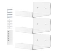 Genérico Schwebendes Acryl Wandregal - 3-Teiliges Set | Unsichtbarer Bilderrahmen Organizer & Bücherregal Ohne Bohren, Wandmontiertes Miniregal Für Bad Küche Und Büro, INKL. Schrauben & Klebeband