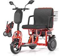 Genérico Scooters De Movilidad De Viaje de 3 Ruedas Scooter Electrico Discapacitados Plegable Triciclo Electrico Adulto con Cargador y Cesta,E