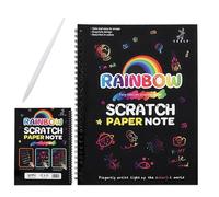 Genérico Scratch Books, Educational Drawing Notebook, Fun Art Book, Creative Activity Pad for Travel, School, Study Room, and Kindergarten Learning, 10.43x7.48 Inches, Multicolor