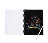 Genérico Scratch Books Kids, Drawing Notebook, Educational Art Pad, Creative Wooden Pen Set, 10.43x7.48 Inches, Travel-Friendly Activity for School Kindergarten Study Room or Learning Fun
