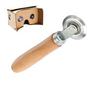 Genérico Screen Rollers - 1.2mm/0.5mm CAM Tool | Wooden Handle Metal Construction, Creasing Wheel For Cardboard, Corrugated Paper Indentation, Hollow Board Crafting, KT Board Manual DIY Replacement