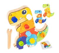 Genérico Screwdriver Board Set,Wooden Pretend Play Toy | Educational Dinosaur Screw Board for Toddlerz Enhances Skills, Hand Eye Coordination, Sensory Play Activities
