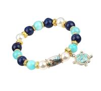 Genérico Sea Bracelet - Alloy Beaded Stretch Wristband Beach Jewelry | Wristband - Alloy Electroplated Beaded Jewelry | Adjustable Stretch Fit | Fashion Accessory For Men Women, Birthday