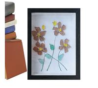Genérico Sea Glass Picture Frame, Flower Bird Desktop Frame, Coastal Standing Photo Figure, Handmade Beach Style Display, Home Decor Figure for Tabletop Bedroom Living Room Office