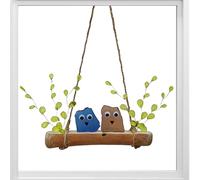 Genérico Sea Glass Wall Decor, Handmade Decorative Pendant, Bird Perch Artwork | Glass Ornament, Coastal Wall Decoration, Artistic Hanging Piece For Indoor Outdoor Window Garden Patio Porch