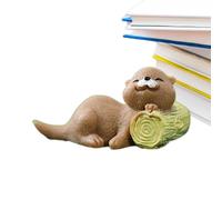 Genérico Sea Otters - Figura decorativa para paisaje, diseño de hadas, jardín, animales, resina impermeable de cartón animado, jardín realista, miniatur