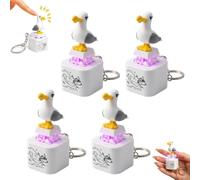 Genérico Seagull Mine Button Keychain, Rechargeable Fidget Clicker with Real Sound & LED Light,Mine Seagull Keychain Funny Stress Relief Desk Accessory for Adults Gamers (4 PCS)