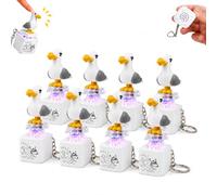 Genérico Seagull Mine Button Keychain, Seagull Mine Sound Button Keychain, Rechargeable Fidget Clicker with Real Sound & LED Light (8Pcs)