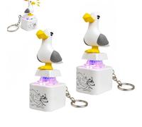 Genérico Seagull Mine Keychain,Rechargeable Fidget Clicker with Real Click Sound & LED Light,Adult Sensory Fidget Toy for Stress Relief, Portable Key Ring for Work Commute (2 PC)