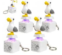 Genérico Seagull Mine Keychain,Rechargeable Fidget Clicker with Real Click Sound & LED Light,Adult Sensory Fidget Toy for Stress Relief, Portable Key Ring for Work Commute (4 PC)