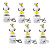 Genérico Seagull Mine Keychain, Seagull Mine Sound Button Keychain, Animal Keycaps, Adults Keyboard Clicker for Fun& Stress Relief (6PCS)