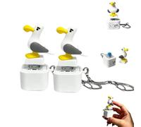 Genérico Seagull Mine Keychain, Seagull Mine Sound Button Keychain, Animal Keycaps, Adults Keyboard Clicker for Fun& Stress Relief (2PCS)