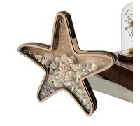 Genérico Seashell Display Case - Wooden Seashell Display Box | Clear Starfish Shaped Displays Case | Seashells Collection Box For Nursery Cars Tables Home School Offices