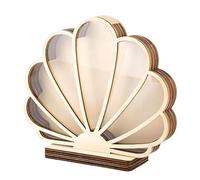 Generico Seashell Holder Display Box, Window,Coastal Home Decor Decorative, Wooden Seashell Shadow Box With Clear, Shadow Case For Glass Memory Keepsake Agates Shark Teeth Starfish Jewelry