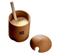 Genérico Seasoning Container - Ceramic Jar with Lid 4.72in Storage, Funny Creative Design, Wear Resistant Kitchen Accessory | Stylish Jar for Cooking Dining Birthday Holiday Housewarming Use