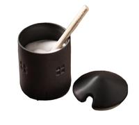 Genérico Seasoning Container - Ceramic Jar with Lid 4.72in Storage, Funny Creative Design, Wear Resistant Kitchen Accessory | Stylish Jar for Cooking Dining Birthday Holiday Housewarming Use