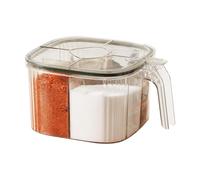 Genérico Seasoning Containers - Transparent Sealed Organizer With Spoon Lid Design | Salt Container Condiment Storage Jar Seasoning Keeper Kitchen Holder | For Home Cooking Meal