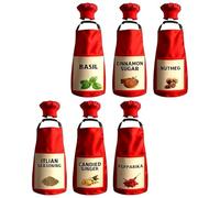Generico Seasoning Halloween Costume - 6 Set Lightweight Adjustable Fancy Dress - Aprons Condiments With Seasoning On Them | For Men Women Team Parties Role Playing Chef Family