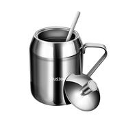 Generico Seasoning Jar - 13,3 cm, Ghee Container, Pot Lid Spoon Included | Hygienic Compact Design Fresh Keeping, Stainless Steel Jar For Ghee, Cereal, Nuts, Dried Goods, Living Room, Dorm
