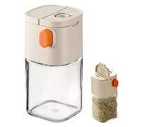 Genérico Seasoning Jars - Container Measuring Precise With Double Nozzle Dispensing, Convenient Portion Control, Storage For Home Cooks For Kitchen Pantry Cabinet Camping Travel, Clear Body
