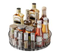 Generico Seasoning Rack - Clear/White, Rotating Countertop Storage, Multifunctional Condiment Organizer, 360 Degree Swivel Base, Tiered Shelves, No Slip Pads | Hogar, Kitchen, Jars, Cooking Oil