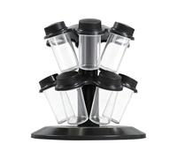 Genérico Seasoning Rack Spinner - Organizer For Kitchen Storage | ABS And Glass With Rotating Carousel Design, Cabinet Rack, For Home, Dining, RV, Apartment, Restaurant Use