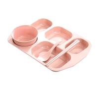 Genérico Sectioned Dining Plate - Breakfast Tray | 5 Slot Food Separation Dish with Organized Layout Structure, Multi Purpose Meal Serving Tableware for Family School Daycare Dining Areas