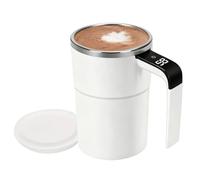 Genérico Selbstrührende Tasse - Rührbecher | Coffee Mug Mit Automatischer Rührfunktion Für Kaffee & Tee, Aufladbarer 380ml Getränkebecher Mit Deckel, Weiß - Neuheit