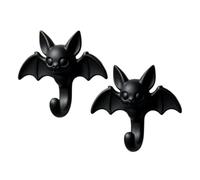 Genérico Self Adhesive Wall Hooks - 2 Pack Halloween Cartoon Bat Hangers | Peel and Stick Hat Hangers Cartoon Bat Hook for Party Light Garland Door Kitchen Bathroom Renter RV Apartment