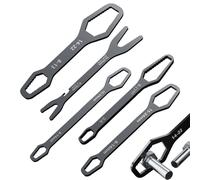 Genérico Self Adjusting Wrench - Five Piece Self-Locking Wrench Set, Chrome Alloy Steel Hand Tool, Compact Sliding Jaw Ẃrench, Quick Adjustable Screwdriver | For Car Fixing, Bicycle Tune Up