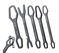 Genérico Self Tightening Adjustable Wrench - Double-Ended Self Tightening Wrench Set | 5 Piece Chrome Vanadium Steel Portable | For Plumbing Auto Repair Bike Maintenance