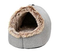 Genérico Self-Warming Covered Calming Cat Bed - Plush Hooded Puppy House Cave, Provides Private Security Nest, Supports Orthopedic Joint Relief, Features Non-Slip Bottom Base, Indoor Pet | For SMA