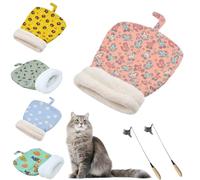 Genérico Self-Warming Pet Bed for Cats & Small Dogs - Cozy Handwoven Cave Bed with Thermal Material,Portable Sleeping Pad (Pink, Trumpet)