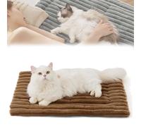 Genérico Self Warming Pet Bed, Pet Self Warming Mat, Machine Washable Reflects Body Heat Warm Thermal Pets Pad Crate Blanket, Comfort for All Pets (Brown,L(89 * 58cm))