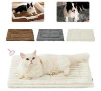 Genérico Self-Warming Pet Mat,Soft Washable Scratch-Resistant Self-Heating Cat Bed,Without Electricity Machine Washable Thermal Pet Pad Crate Blanket (White, S)