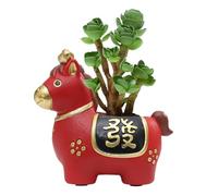 Genérico Self-Watering Mini Planter, Horse Figurine Potted Plant, 5x2.9x4.3 Inches Resin Planter with Space, Cute Design, Functional Decorative Style, Home and Office Desk Accessory for Family