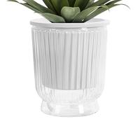 Genérico Self-Watering Planter, Transparent Hydroponic Pot, Deep Reservoir Flower Container, Automatic Watering System, Ideal for African Violets, Orchids, Indoor Plants 17x16.5x16.5cm 185g