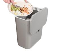 Generico Sellado Kitchen Trash Bins - PP Wall Mounted Rubbish Bin With Lid | Large Capacity Hanging Waste Container For Kitchen | 10.63x5.12x11.42 Inches | No Drill Foldable Garbage Basket