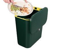 Generico Sellado Kitchen Trash Bins - PP Wall Mounted Rubbish Bin With Lid | Large Capacity Hanging Waste Container For Kitchen | 10.63x5.12x11.42 Inches | No Drill Foldable Garbage Basket