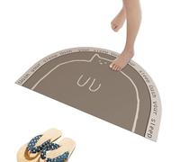 Genérico Semi-Circular Absorbent Bath Mat, Non-Slip Bathroom Floor Rug, Soft Plush Doormat for Bathtub, Entryway, Living Room, Bedroom, Comfortable Water-Resistant Mat, 15.75x23.62 Inches