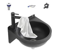 Genérico Semi-Circular Wall Mount Sink, Bathroom Vanity Washbasin, Compact Washroom Basin for Hotels Restaurants Kitchens Laundry Rooms, Cafes, Home Bathrooms and Stylish Modern Design