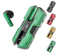 Genérico Semi-in-Ear Wireless Headphones - Mini Bluetooth Earbuds with Mecha Appearance Design, Stereo Gaming Headset, Long Battery Life for iOS & Android (Green)