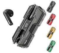 Genérico Semi-in-Ear Wireless Headphones - Mini Bluetooth Earbuds with Mecha Appearance Design, Stereo Gaming Headset, Long Battery Life for iOS & Android (Black)