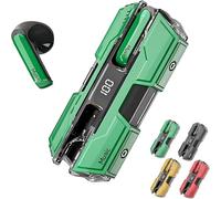 Genérico Semi-in-Ear Wireless Headset,Noise Cancelling Headphones for iOS & Android,Mini Waterproof Wireless Earbuds Bluetooth Headphones,Magnetic Snap-Together Design,Long Battery Life (Green)