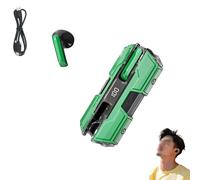 Genérico Semi in Ear Wireless Headset, Suerteyay Mini Bluetooth Headsets, Semi in Ear Bone Conduction Earbuds Wireless Bluetooth, Magnetic Snap-Together Design Mecha Appearance for Daily Use (Green)